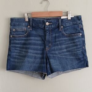 American Eagle Curvy Midi Next Level Stretch Low Rise Denim Shorts Size 10